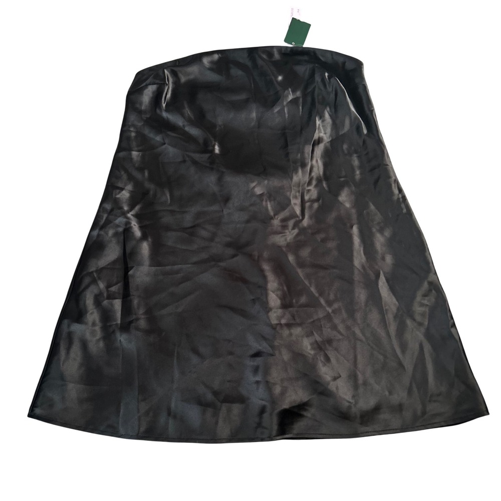 Wild Fable Strapless Mini‎ Dress Womens Size Large Black Silky Above Knee